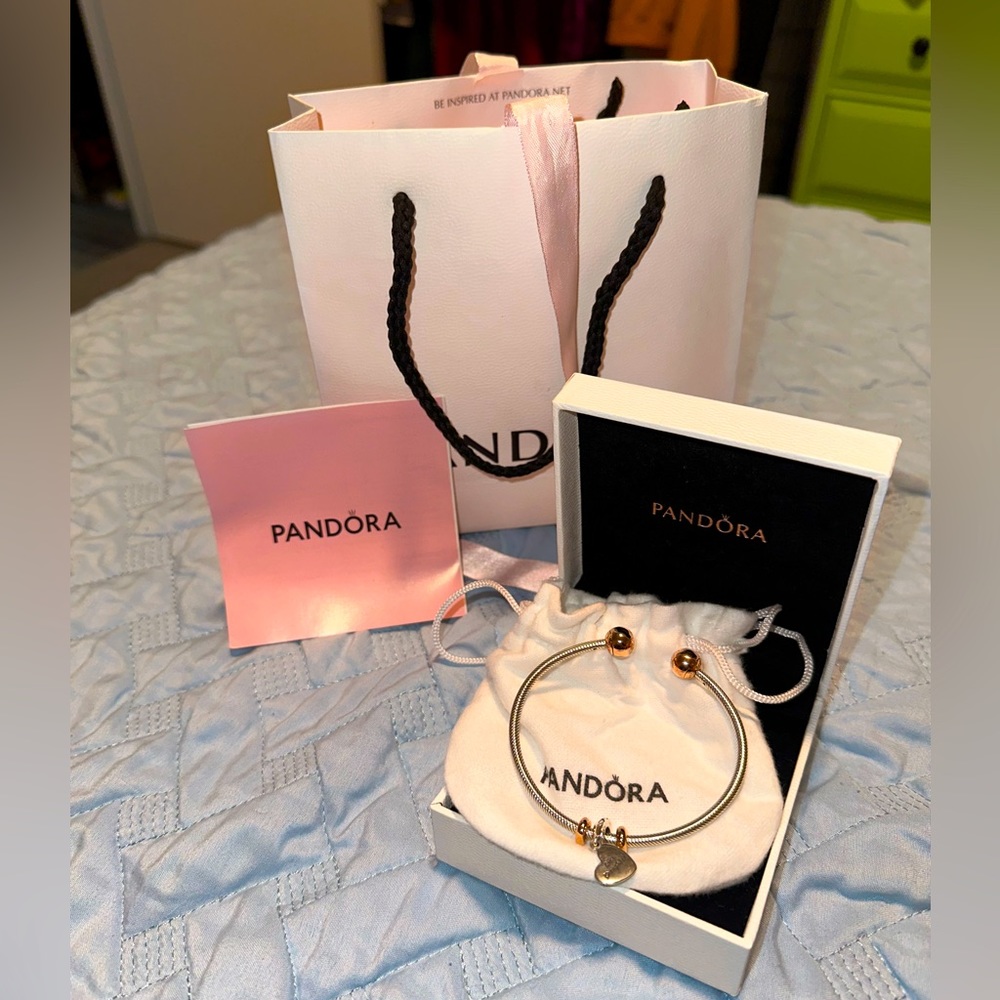 Brand New AUTHENTIC Pandora Bracket with Daughter Charm and Rose Gold